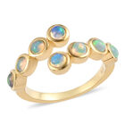 Natürlicher Äthiopischer Opal bypass Ring 925 Silber 585 Vergoldet image number 3