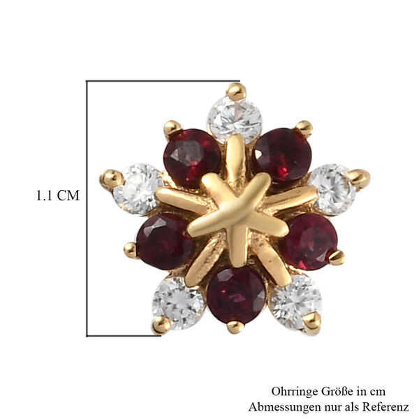 Anthill Granat und Zirkon Ohrstecker 925 Silber vergoldet ca. 1,83 ct image number 5