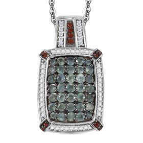 AA Alexandrit, Kaffee und weißer Zirkon Anhänger mit 45cm Kette - 2,40 ct.