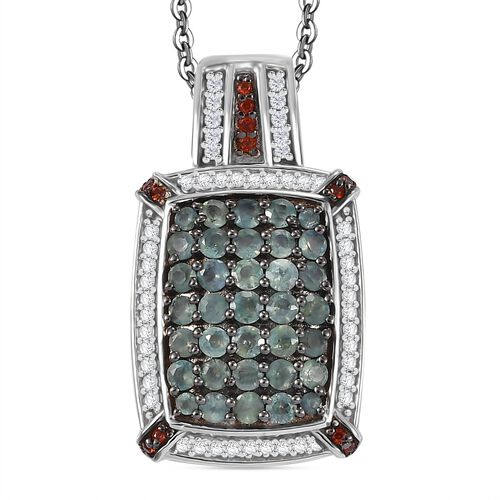 AA Alexandrit, Kaffee und weißer Zirkon Anhänger mit 45cm Kette - 2,40 ct. image number 0