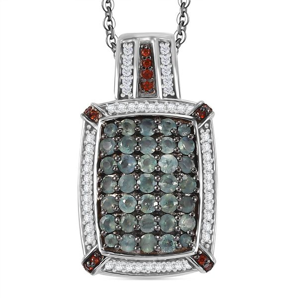 AA Alexandrit, Kaffee und weißer Zirkon Anhänger mit 45cm Kette - 2,40 ct. image number 0