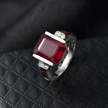 D'Joy afrikanischer Rubin und Zirkon Ring - 10,08 ct.