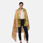 LA MAREY - 100% natürlicher, bedruckter Maulbeerseiden-Schal in Geschenkbox, 110x180 cm, Gelb