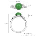 Grüner Jade und weißer Zirkon-Ring, 925 Silber rhodiniert  ca. 2,69 ct image number 6