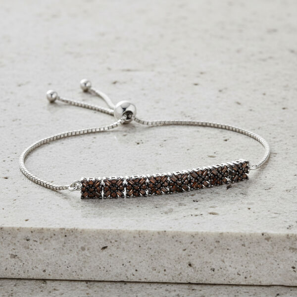 D'Joy Roter Diamant Armband ca. 26.75 cm 925 Silber rhodiniert ca. 0.50 ct image number 1