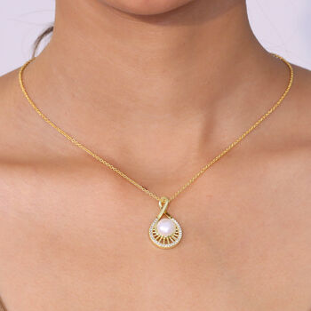 EVER TRUE S&uuml;&szlig;wasser Perle (9-9.5 mm), Wei&szlig;er Zirkon Schmuckset ca. 50 cm