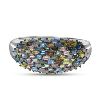 Nat&uuml;rlicher Champagner Diamant P3, Roter Diamant Ringe 925 Silber platiniert (Gr&ouml;&szlig;e 18.00) ca. 1.00 ct