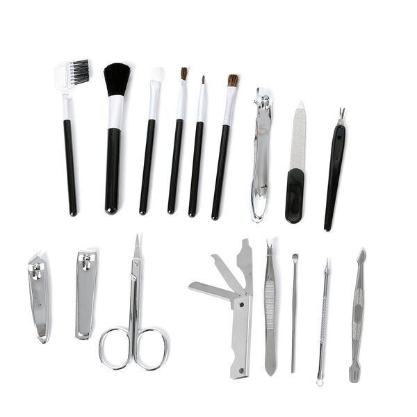 18er Set- kompaktes Manik&uuml;re Pflegeset aus Edelstahl, lila image number 6