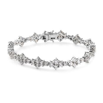 LUSTRO STELLA - Zirkonia-Armband, 19 cm, 925 Silber platiniert ca. 21,76 ct
