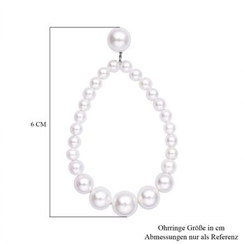 Wei&szlig;e Muschelkernperlen-Ohrringe und Charme, reiner Edelstahl