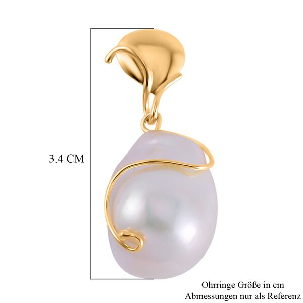 13-16 mm weiße Barockperlen-Ohrringe image number 6