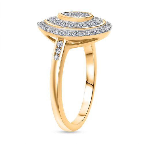 LUXURIANT DIAMOND - Lab Grown Diamant SI Ring 925 Silber 750 Gelbgold Vermeil (Größe 18.00) ca. 0.51 ct image number 4