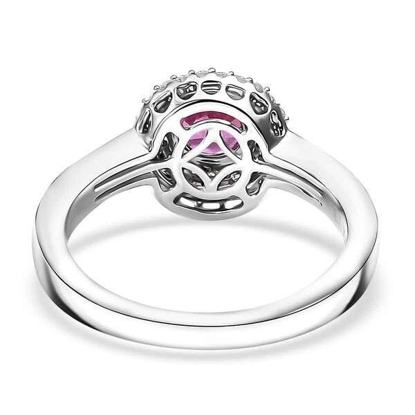 Zertifiziert und geprüft AAA Rosa Saphir und Diamant Ring in 417 Weißgold - 1 ct image number 5