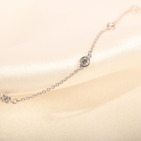 LUXURIANT 0,25 ct. SI-GH Labor Diamant Armband, 18cm, 925 Silber platiniert image number 1