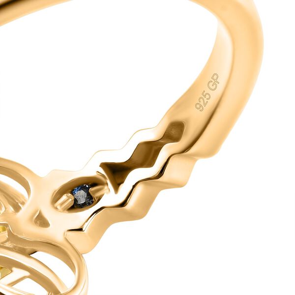 Kanarischer Opal, Feueropal Ring 925 Silber 750 Gelbgold Vermeil (Gr&ouml;&szlig;e 17.00) ca. 0,68 ct image number 8