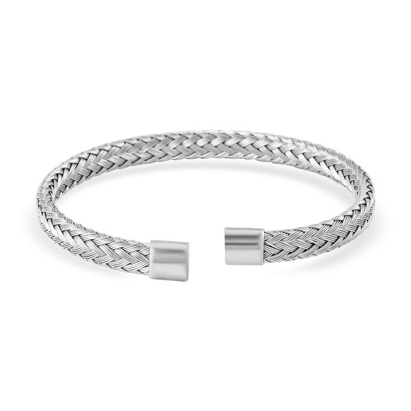 Gewebtes flexibles Armreif, ca. 15,00g, silberfarben image number 5