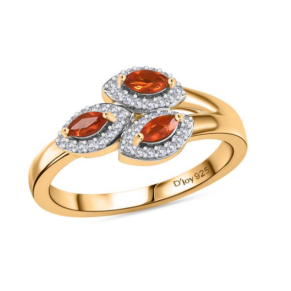 D'joy AA mexikanischer purpurroter Feueropal und Zirkon Ring - 0,40 ct. image number 4