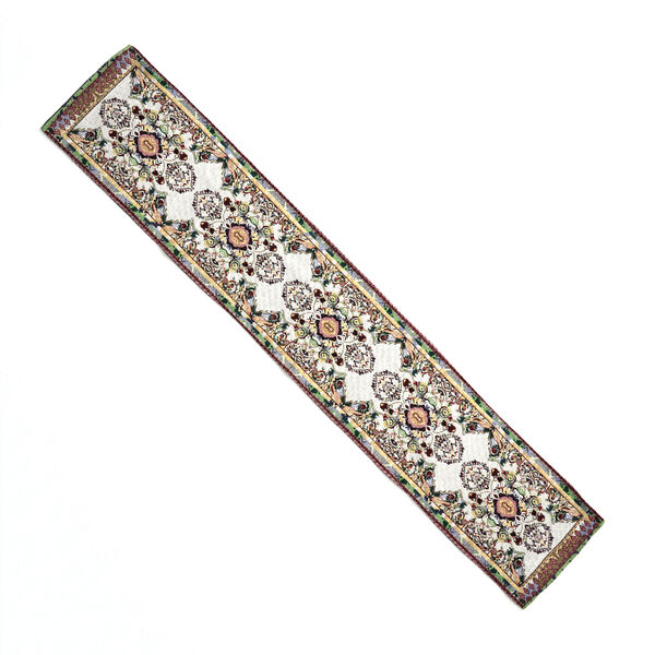 5er Set: Jacquard gewebter Tischl&auml;ufer und 4 Tischsets, Oriental weiss image number 3
