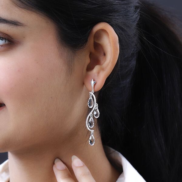 Wei&szlig;er Kristall Ohrringe 925 Silber image number 3