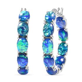 Blaue simulierte Opal-Inside-Out-Creolen