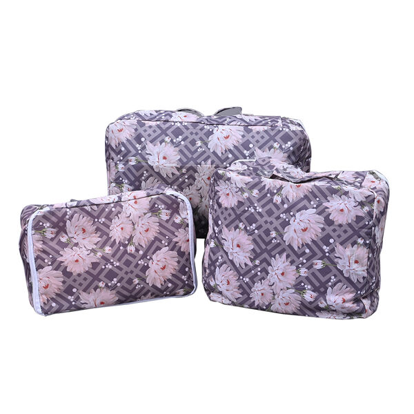 Serenity Night: 3er-Set Fenster-Aufbewahrungstasche, 29x20x13 cm, 30x27.5x13 cm, 40x30x13.5 cm, dunkelgrau image number 2