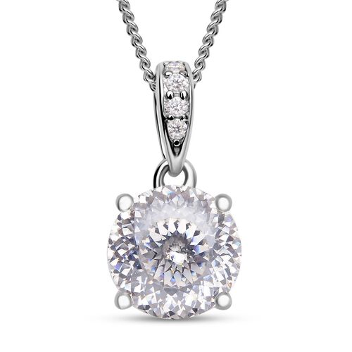 161 Facetten Moissanit-Anhänger mit Kette, 925 Silber rhodiniert ca. 1.97 ct image number 0