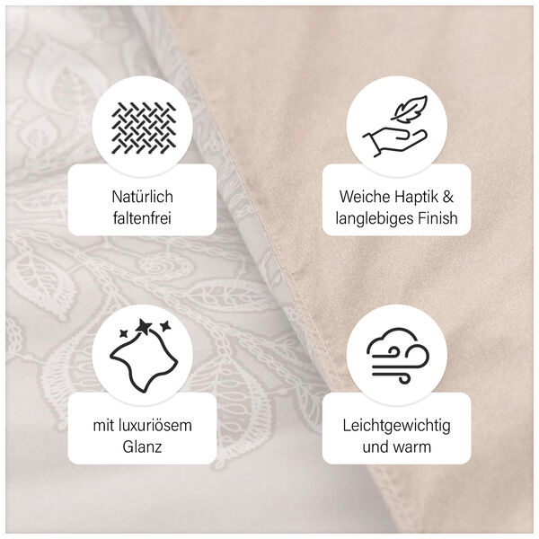 6-teiliges Set: antibakterielle, antiallergische Mikrofaser-Bettw&auml;sche, Blattmuster, Karamell image number 13