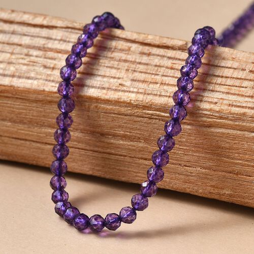 Afrikanischer Amethyst Halskette ca. 50 cm 925 Silber rhodiniert ca. 31,00 ct. image number 1