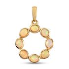 Natürlicher, äthiopischer Opal-Anhänger, 925 Silber vergoldet ca. 0,88 ct