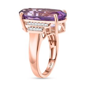 D'Joy AAA Rose De France Amethyst und Zirkon Ring - 9,17 ct.