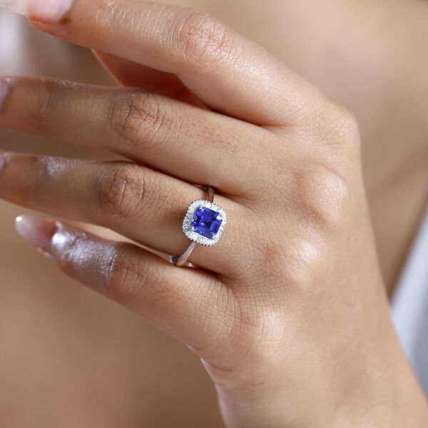 RHAPSODY AAAA Tansanit und VS Diamant Ring in 950 Platin &ndash; 2,19 ct. image number 8