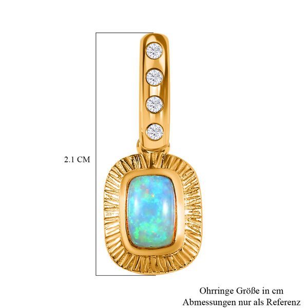 AA nat&uuml;rliche, &auml;thiopische Welo Opal und Zirkon-Ohrringe - 0,92 ct. image number 7