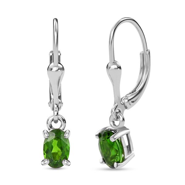 Natürliche Chromdiopsid-Ohrringe, 925 Silber platiniert ca. 0.96 ct image number 4