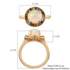 Äthiopischer Opal und mehrfarbiger Diamant Halo-Ring in Silber image number 6