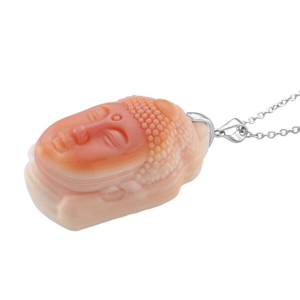 D'Joy Natürlicher Rosa Königsmuschel Perle Anhänger mit 50cm Kette - 92,50 ct. image number 4