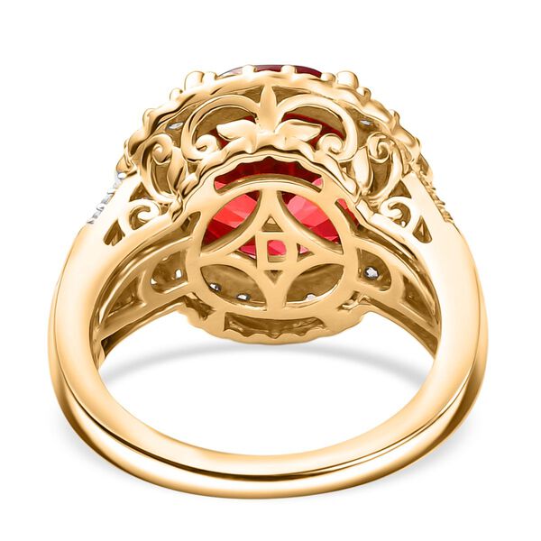 D'Joy Labor Padparadscha Saphir und Moissanit Anhänger mit 45cm Kette und Ring image number 13