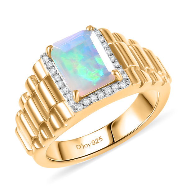 D'Joy nat&uuml;rlicher, &auml;thiopischer Welo Opal und Zirkon Ring - 1,66 ct. image number 3