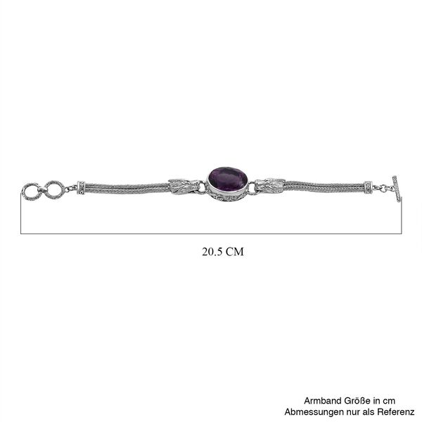Royal Bali Collection- Afrikanischer Amethyst 19 cm Armband- 26,22 Karat image number 5