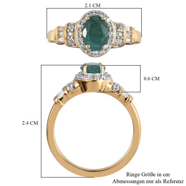 Grandidierit und Zirkon Ring 925 Silber vergoldet  ca. 1,21 ct image number 7