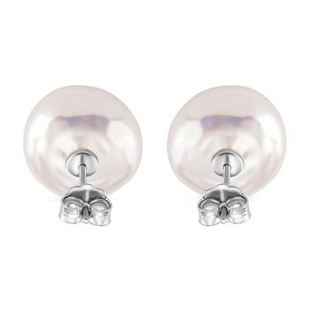 Wei&szlig;e Keshi Perle M&uuml;nz Ohrstecker