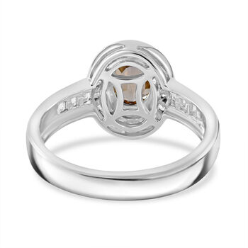 AA Gelber Zirkon, Wei&szlig;er Zirkon Ring, 925 Silber rhodiniert (Gr&ouml;&szlig;e 19.00) ca. 3.53 ct