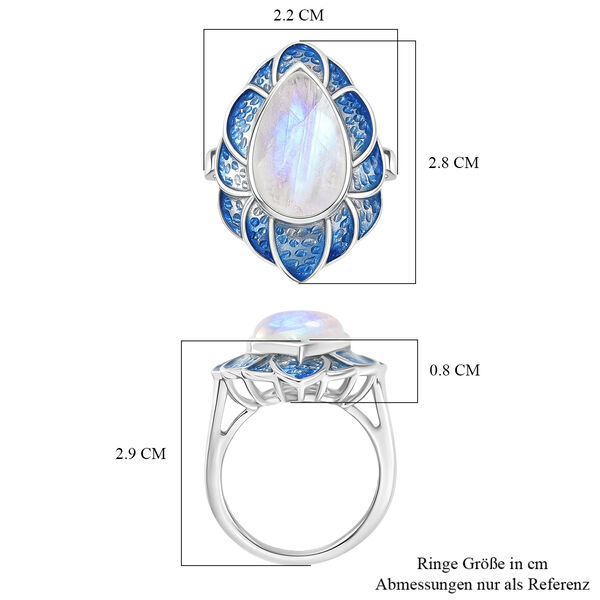 D'Joy AA Meetiyagoda Regenbogen Mondstein Ring 925 Silber rhodiniert (Größe 17.00) ca. 5.09 ct image number 6