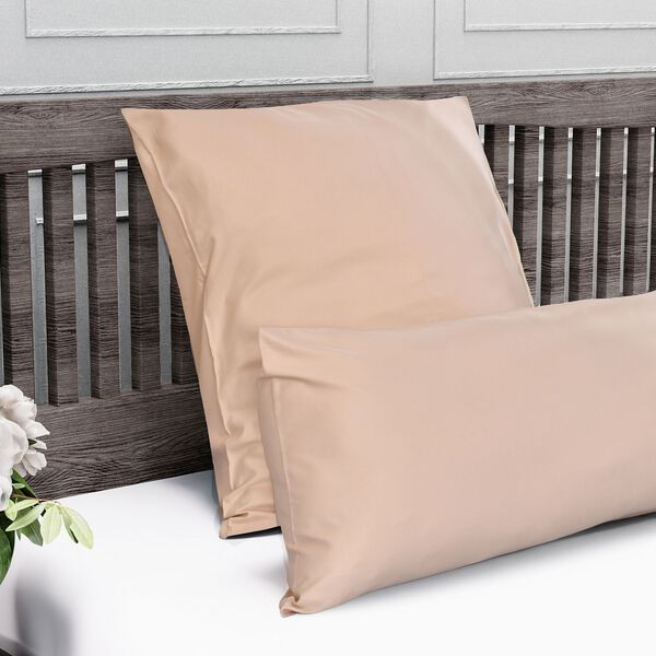 Serenity Night - 2er-Set Kissenbezüge aus Bambus, atmungsaktiv, temperaturausgleichend, hypoallergen - 80x80cm und 40x80cm, Champagner image number 2