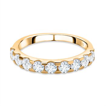 Moissanit Ring 925 Silber Gelbgold Vermeil (Gr&ouml;&szlig;e 20.00) ca. 0.87 ct