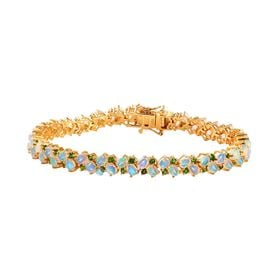 AA kaleidoskopisches, äthiopisches Welo Opal und Chromdiopsid Armband - 9,06 ct.