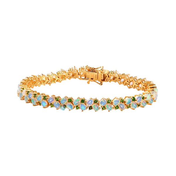 AA kaleidoskopisches, &auml;thiopisches Welo Opal und Chromdiopsid Armband - 9,06 ct.
