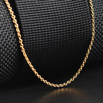 Singapurkette, 925 Silber 750 Gelb Vergoldet, ca. 45 cm + 5 cm Extender, ca. 2,16g