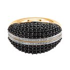 GP Italienische Garten Kollektion - Natürlicher Rhodolith Granat, Schwarzer Spinell Ring, 925 Silber Gelbgold Vermeil (Größe 19.00) ca. 7.12 ct