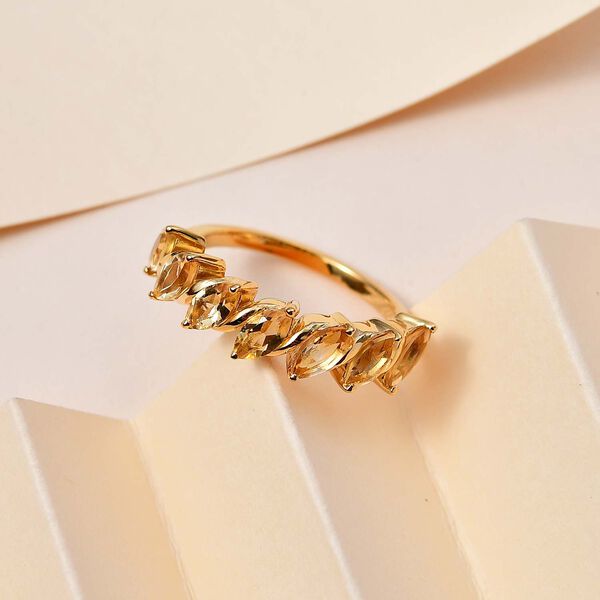 Citrin Ring 925 Silber Gelbgold Vermeil (Gr&ouml;&szlig;e 17.00) ca. 1,51 ct image number 2