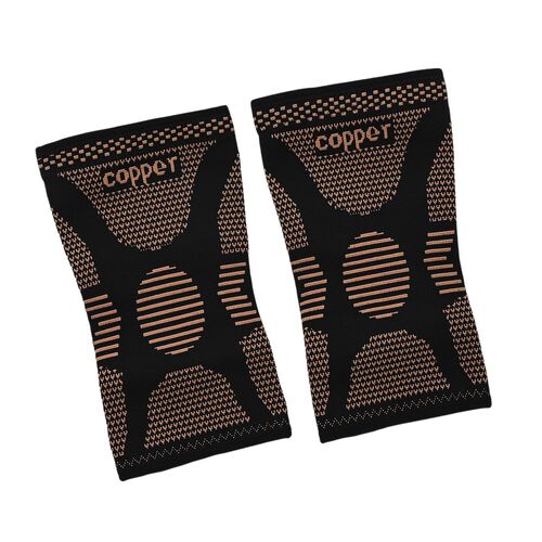 Kupfer-Komfort, Kniebandagen, Nylon-Mix, zur Unterstützung der Gelenke und zur Arthritis-Schmerzlinderung, Größe M, Schwarz image number 1